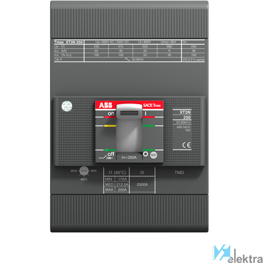 Grupo Elektra : 0616300 ABB 1SDA068257R1 XT3N250 TMG 250-750 3P F F