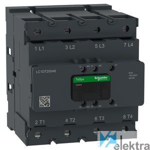 0784651 SCHNEIDER LC1DT200A6KUE TeSys DECA 200A 4P 100-250